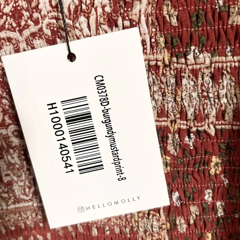 NWT Hello Molly ruffle neck pattern fit and flare mini dress size 4 - Picture 8 of 13